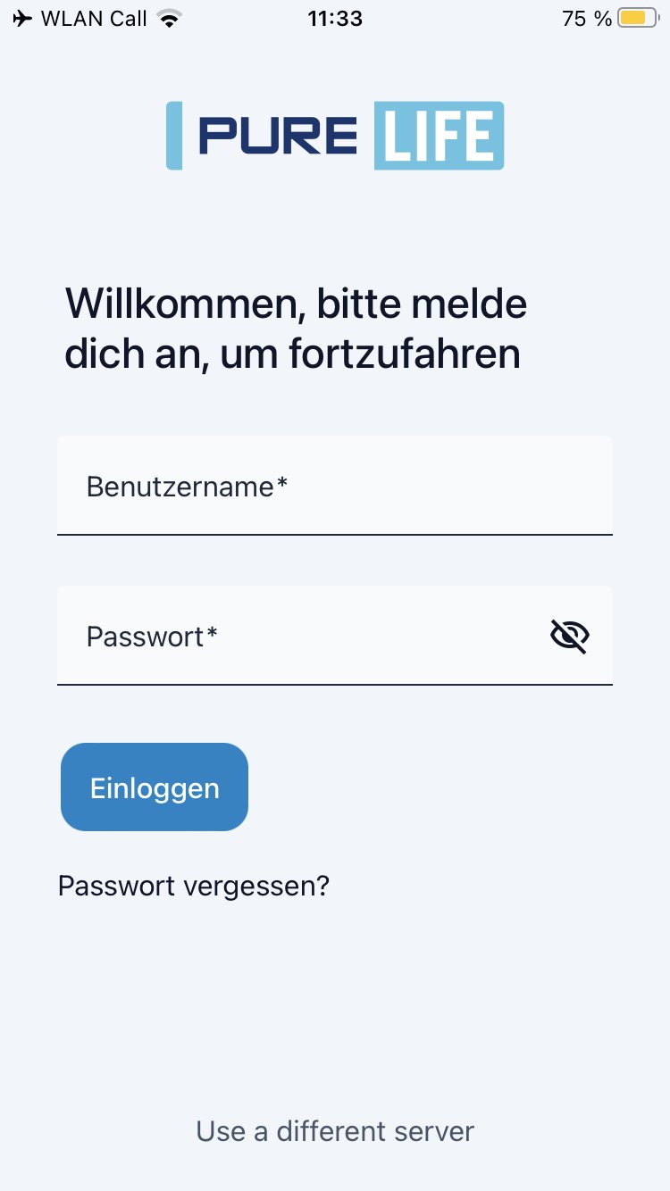 Anmeldung in der App