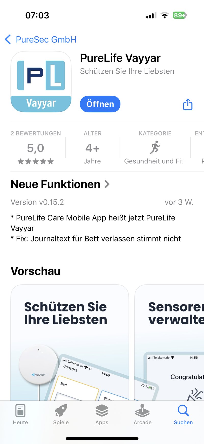 Beschreibung im App-Store