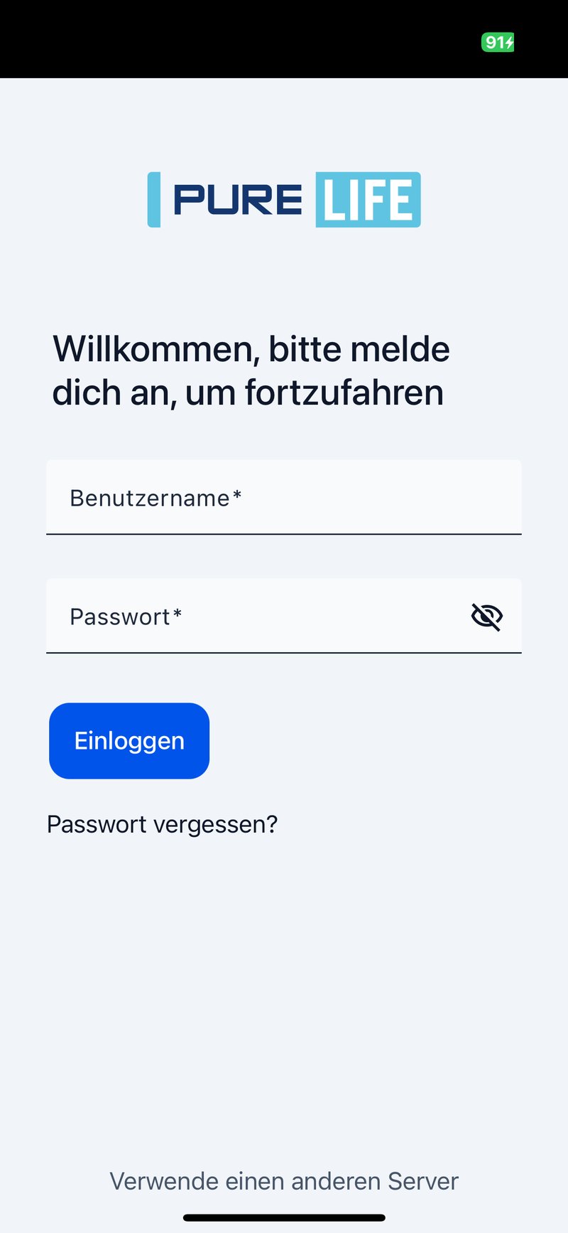 Anmeldung in der App