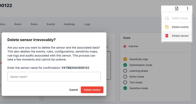 Delete sensor