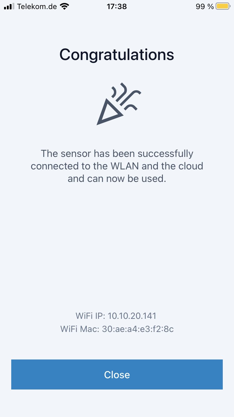 Sensor erfolgreich verbunden