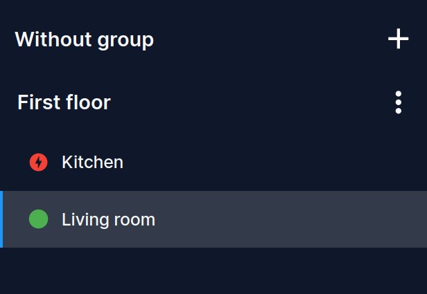 Sensor Groups Menu