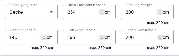 Dimensions in centimeters